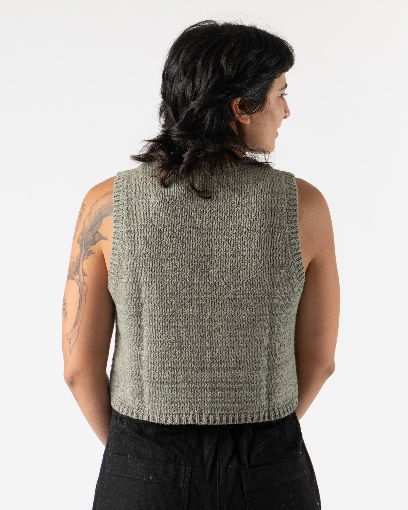 Micaela Greg Ribbon Tank in Fog Green