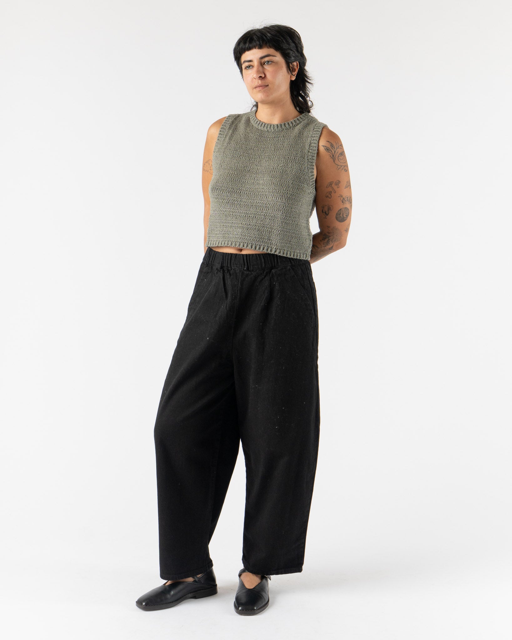 Micaela Greg Ribbon Tank in Fog Green