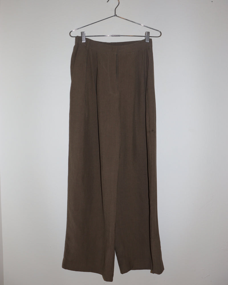 Pre-owned: Mijeong Park Linen Blend Wide Leg Pant