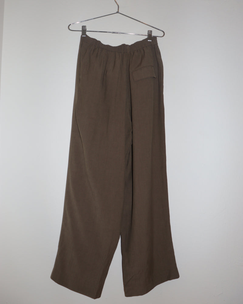 Pre-owned: Mijeong Park Linen Blend Wide Leg Pant