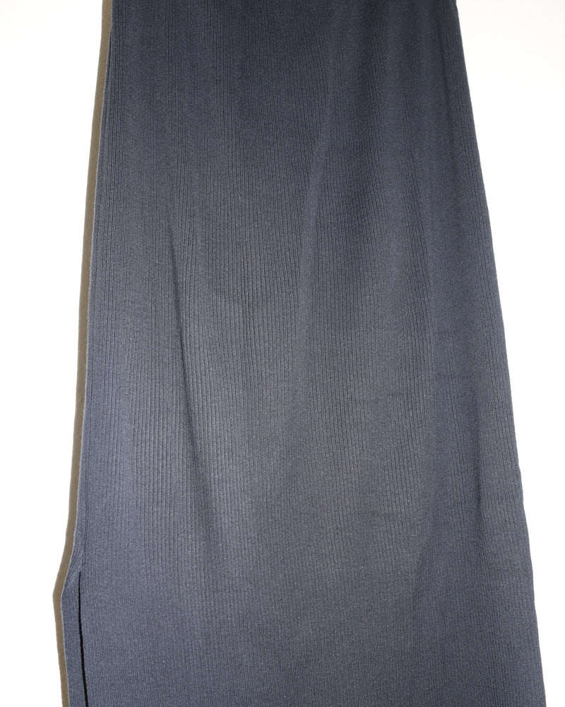 Pre-owned: Mijeong Park Ribbed Knit Midi Skirt in Navy