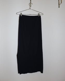 Pre-owned: Mijeong Park Ribbed Knit Midi Skirt in Navy