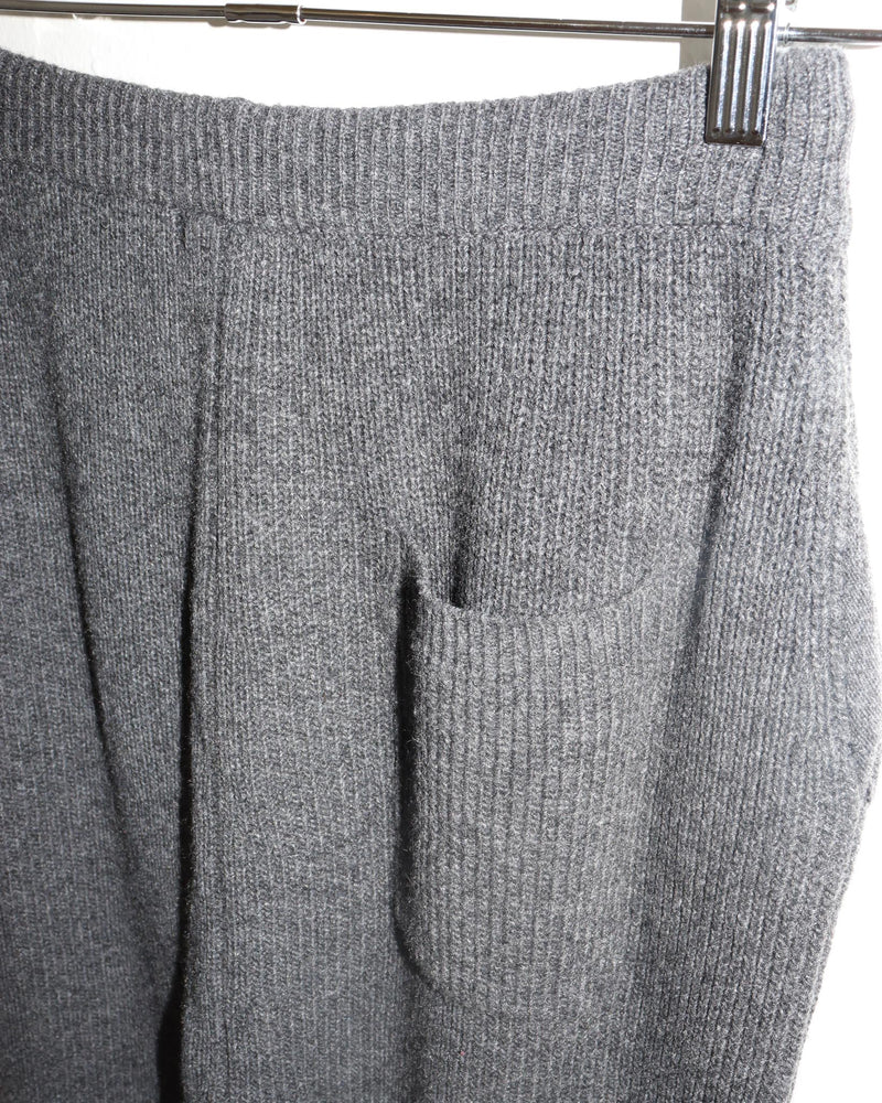 Pre-owned: Mijeong Park Ribbed Knit Track Pants in Charcoal