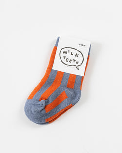 Milk Teeth Stripe Sock in Slate