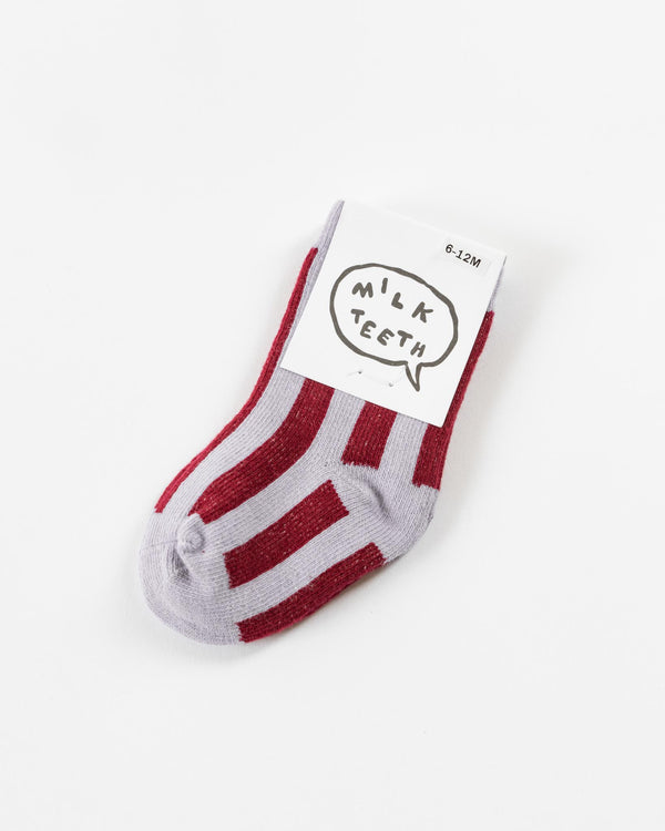 Milk Teeth Stripe Sock in Violet