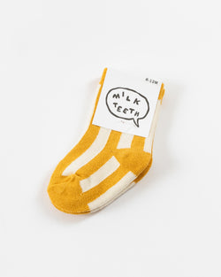 Milk Teeth Stripe Sock in Marigold