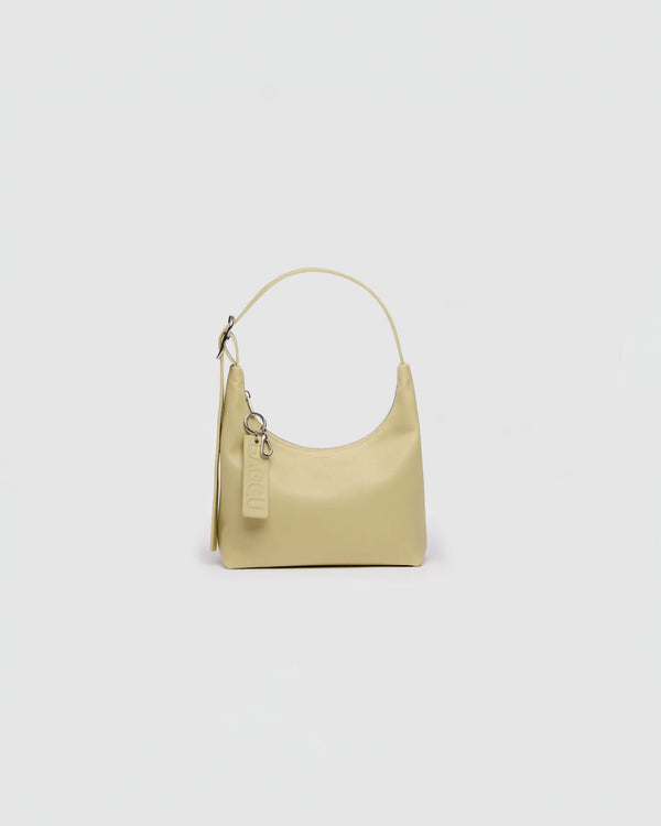 Baggu Mini Recycled Leather Shoulder Bag in Straw