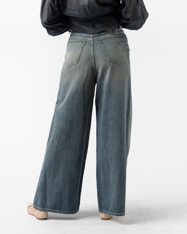 MM6 Maison Margiela Pants 5 Pockets with Drawstring in Grey Blue Denim