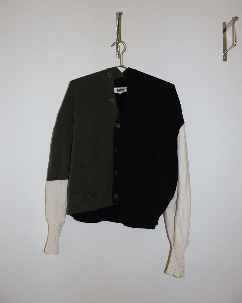 Pre-owned: MM6 Maison Margiela Colorblock Pullover Cardigan