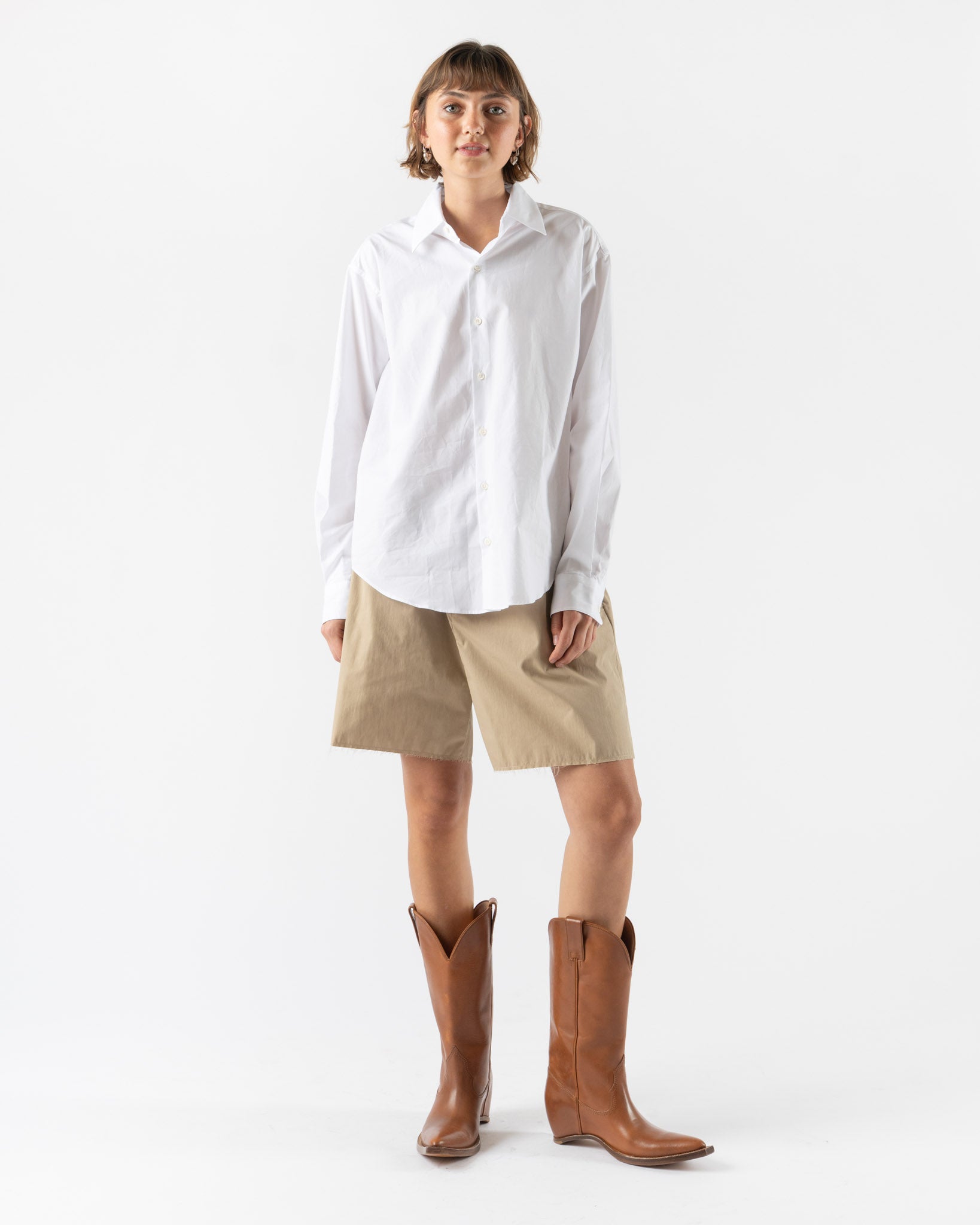 MM6 Maison Margiela Cotton Trench Shorts in Beige