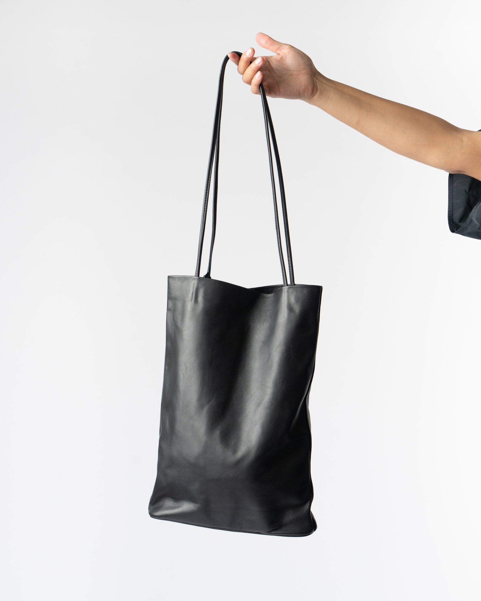 Modern Weaving Slim Elongated Tote in Black