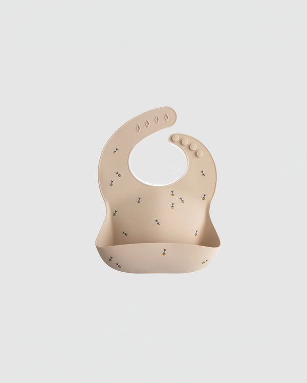 Mushie Silicone Baby Bib in Bees