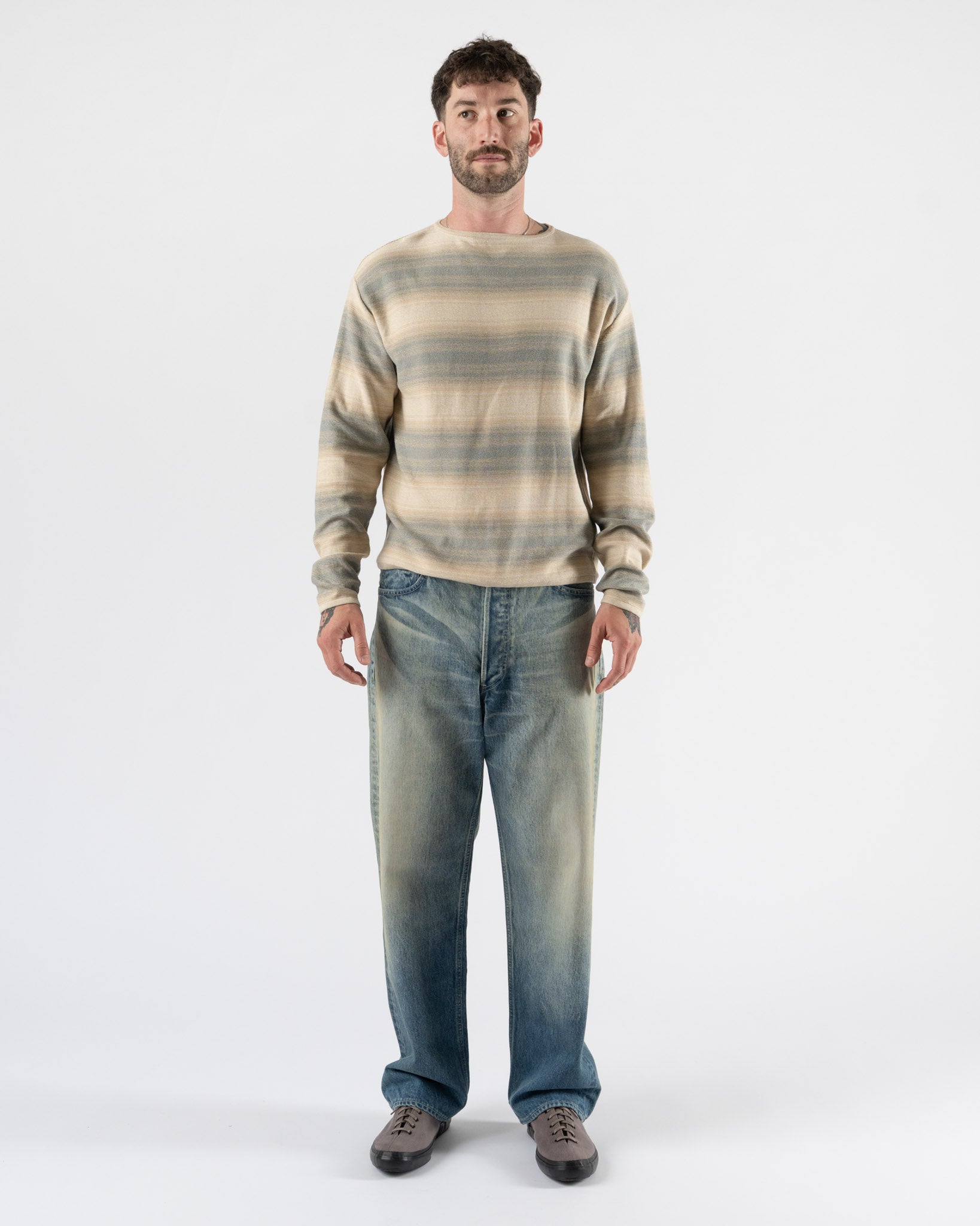 Auralee Cotton Silk Gradient Knit Pullover Curated at Jake and Jones