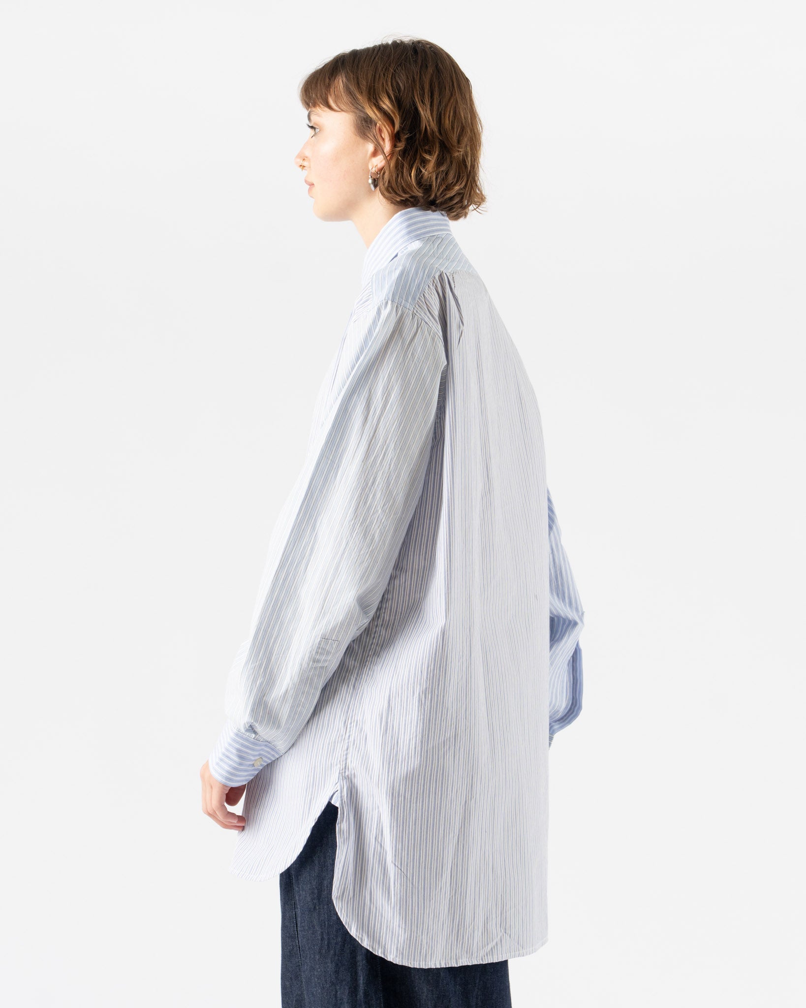 Needles Combo Tab Collar Shirt in Typewriter Stripe Curated at