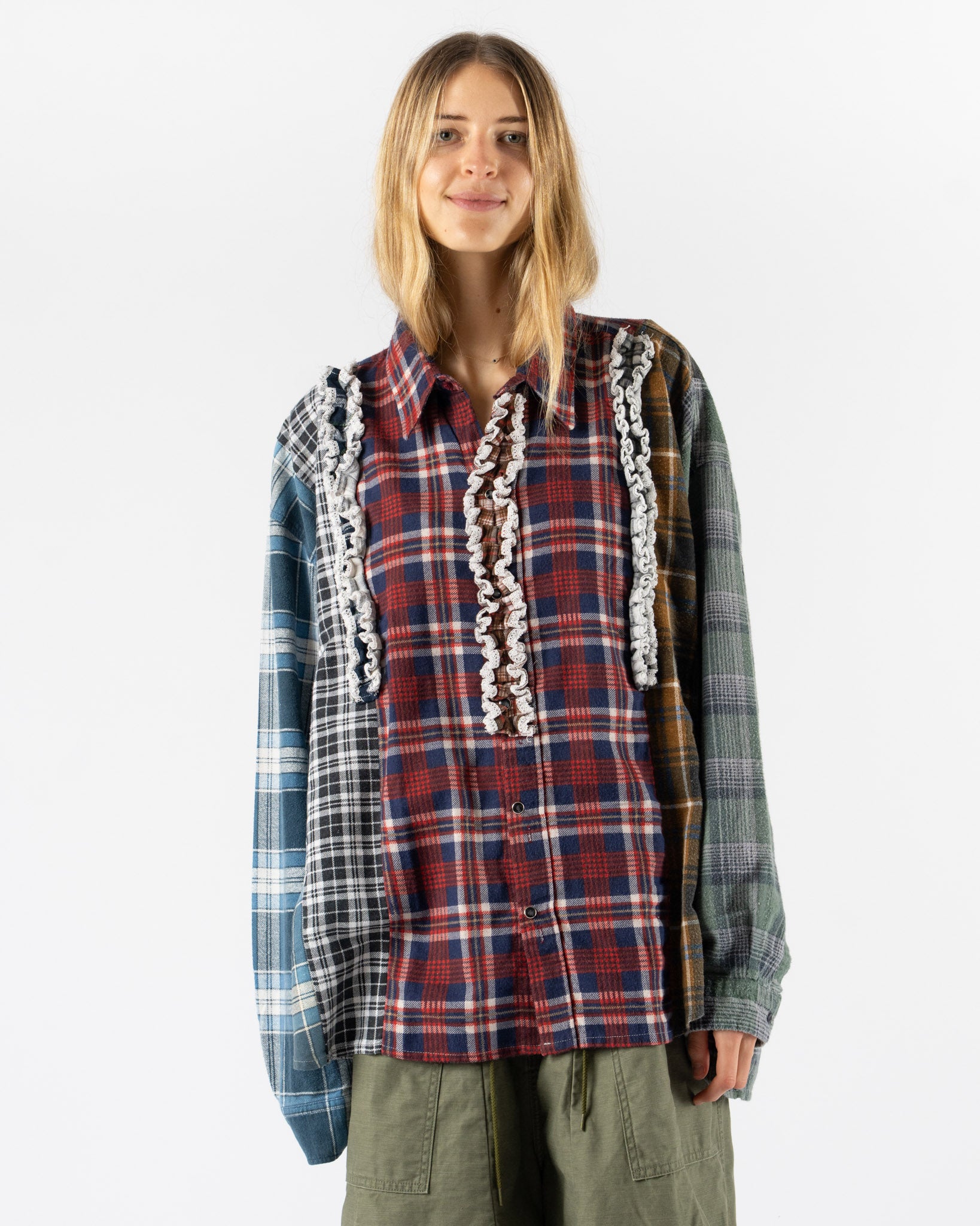 Needles Flannel 5 Cuts Frill Shirt
