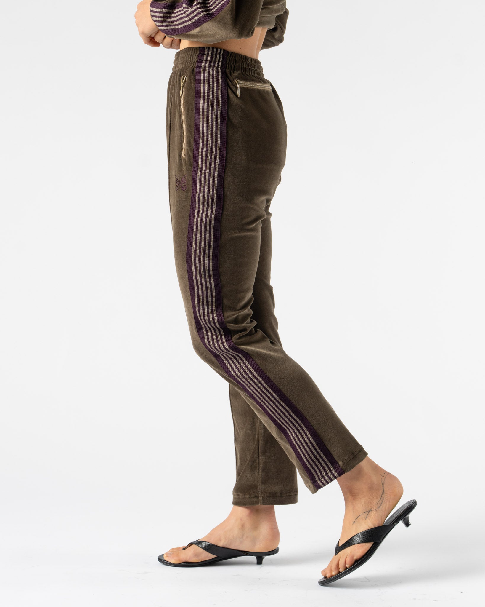 Needles Narrow Track Pant in Taupe