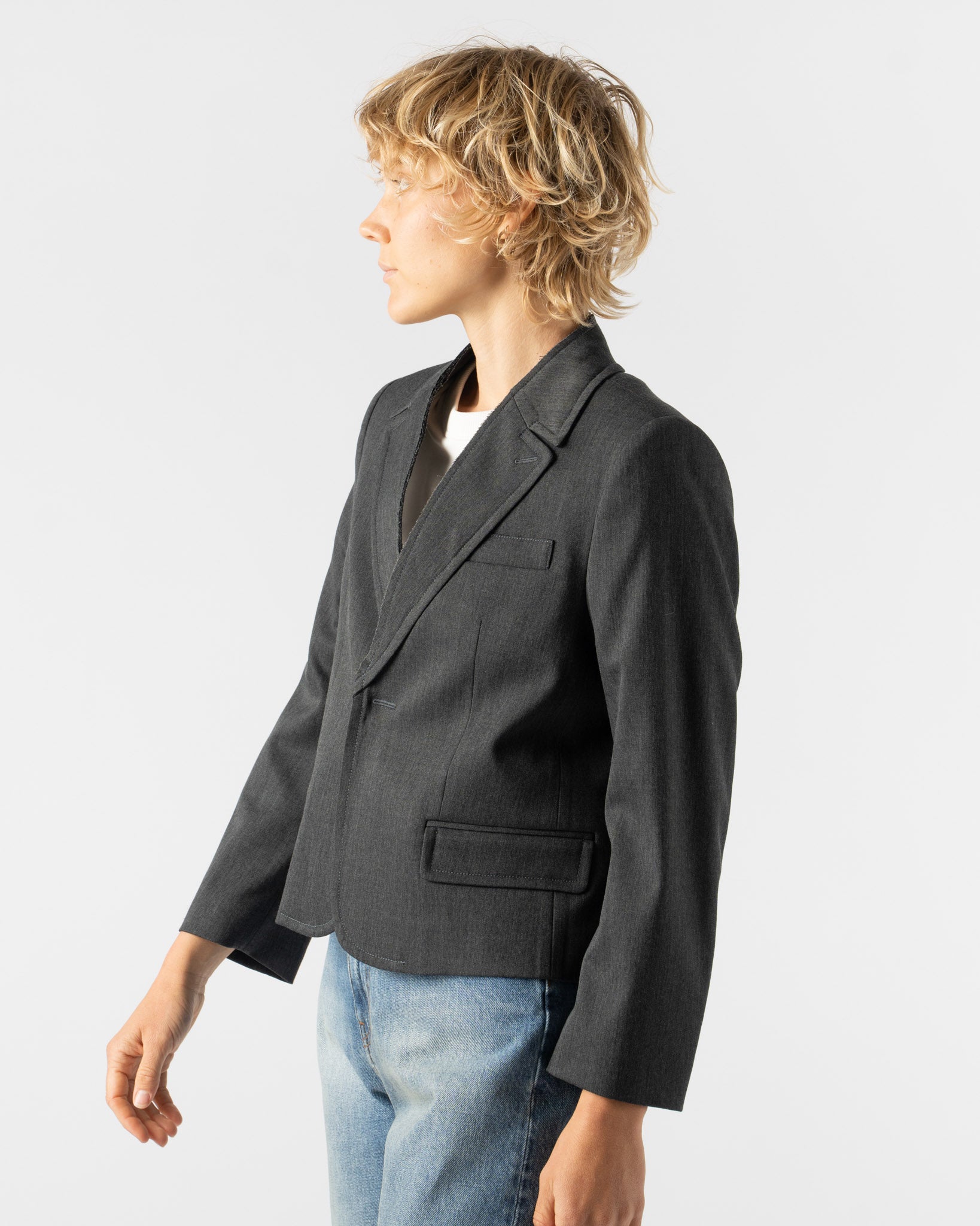 MM6 Maison Margiela Jacket in Dark Grey Melange