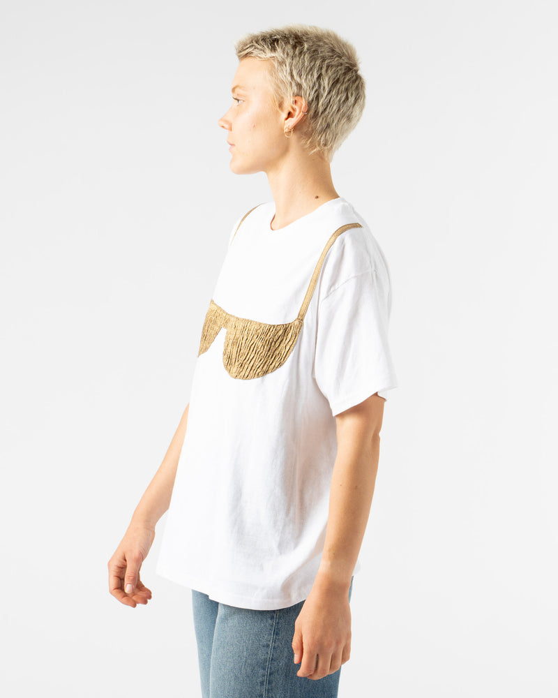 Nikki Chasin Florida Woman Appliqué T in White/Gold