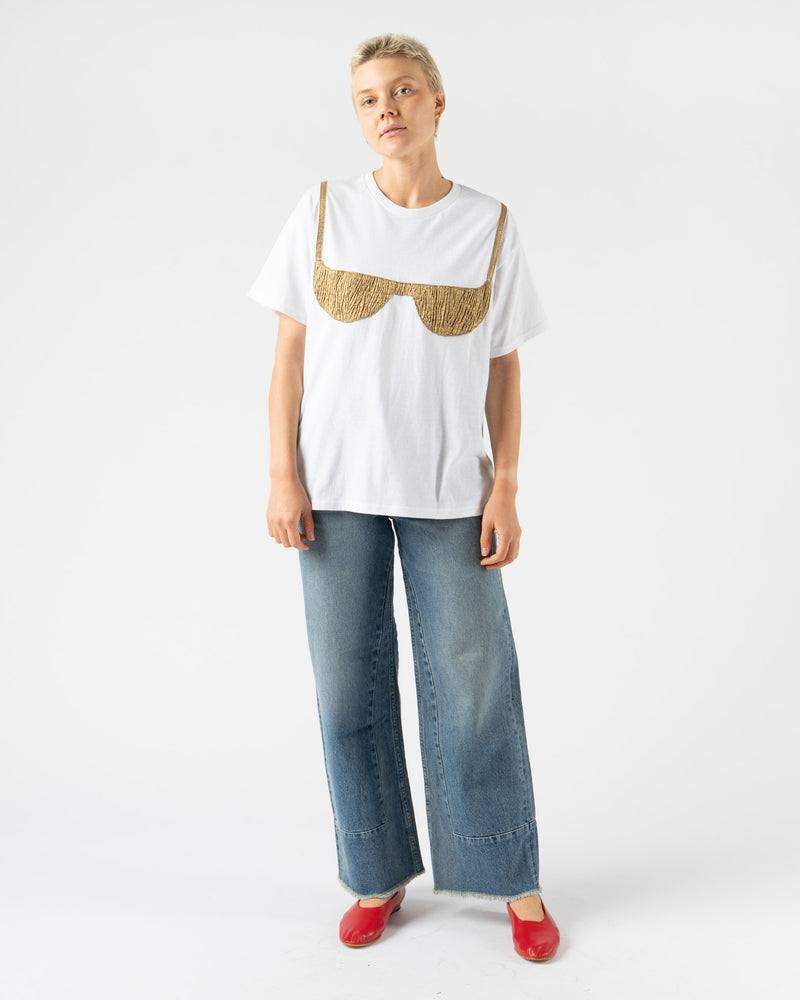 Nikki Chasin Florida Woman Appliqué T in White/Gold