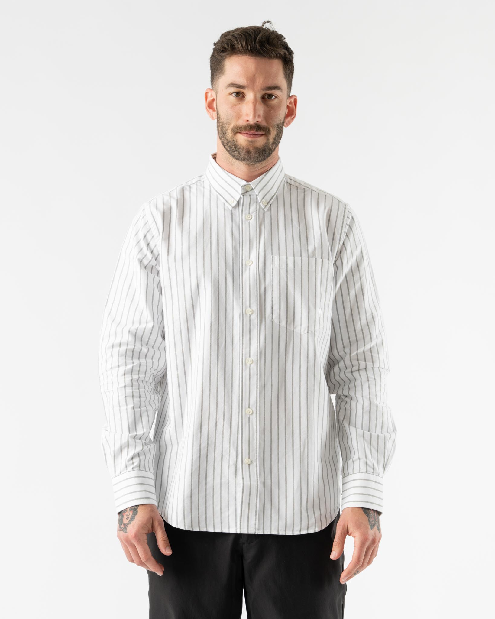 Norse Projects Algot Oxford Monogram in Spruce Green