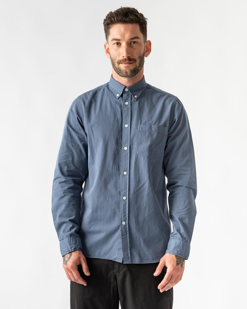 Norse Projects Anton Light Twill Shirt in Steel Blue Curated at