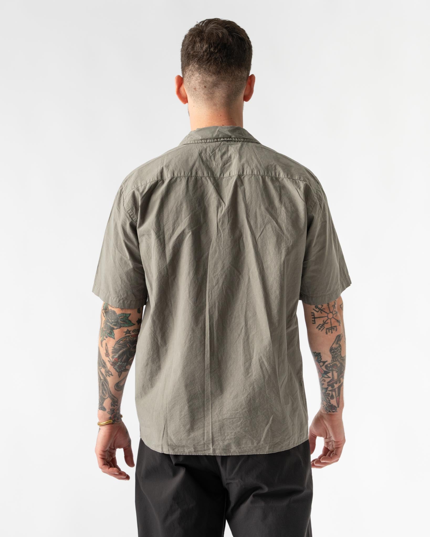 Norse Projects Carsten Cotton Tencel Shirt in Mid Khaki