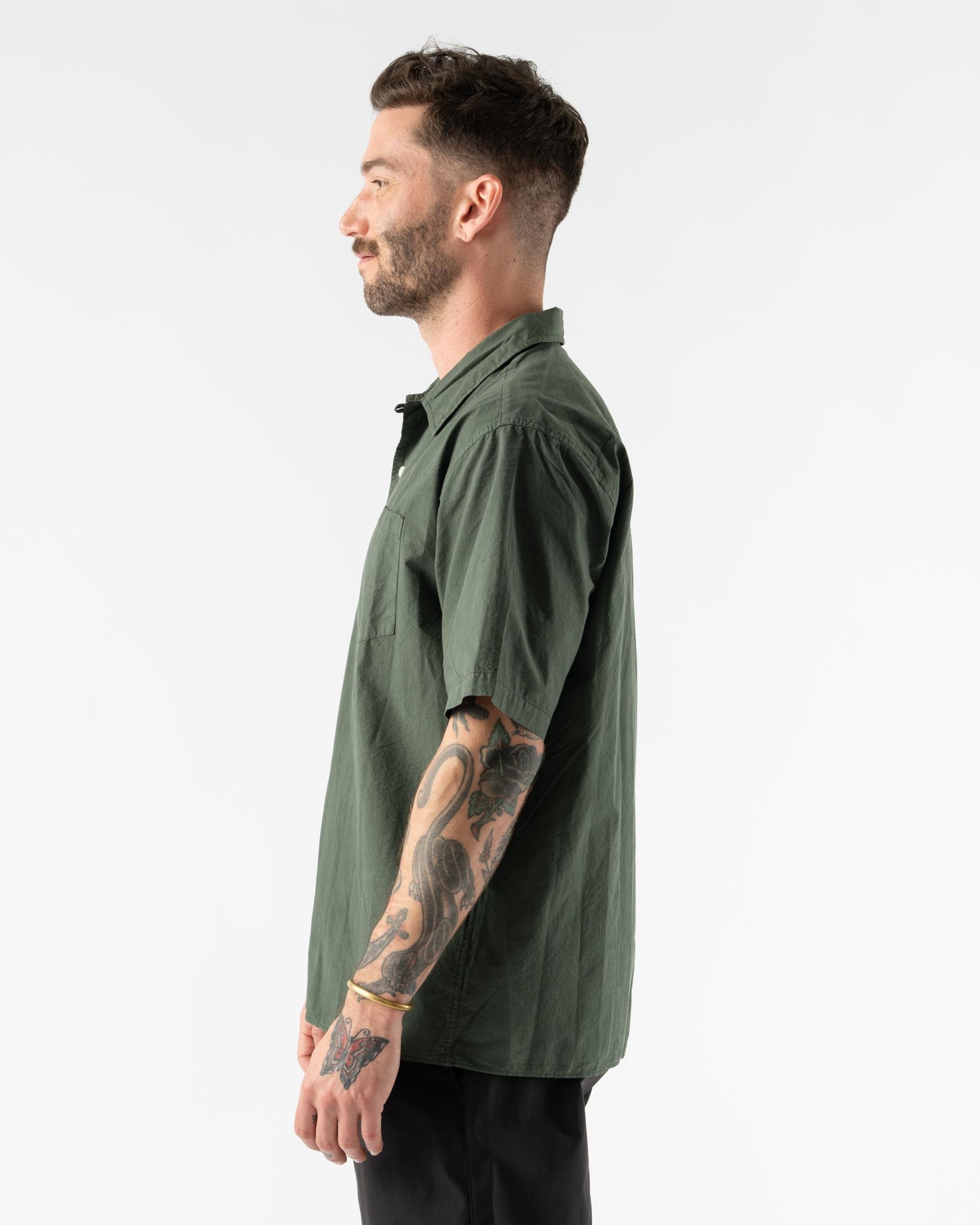 Norse Projects Carsten Cotton Tencel Shirt in Spruce Green