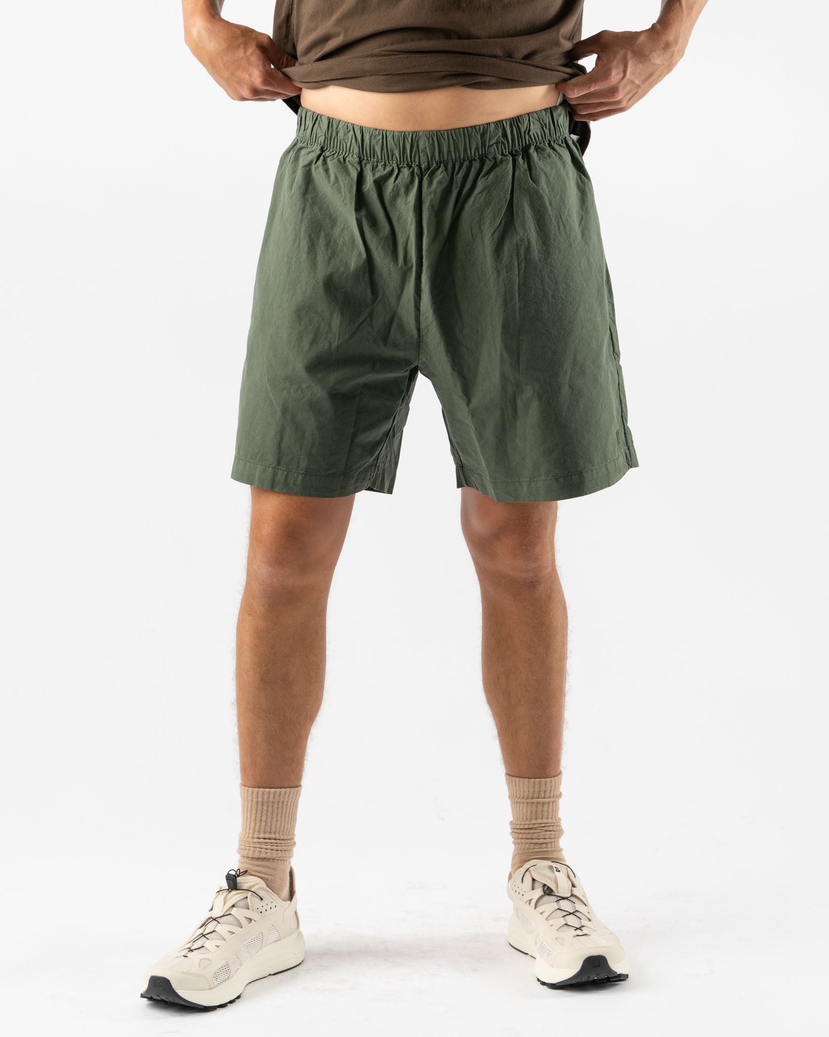 Norse Projects Per Cotton Tencel Shorts in Spruce Green