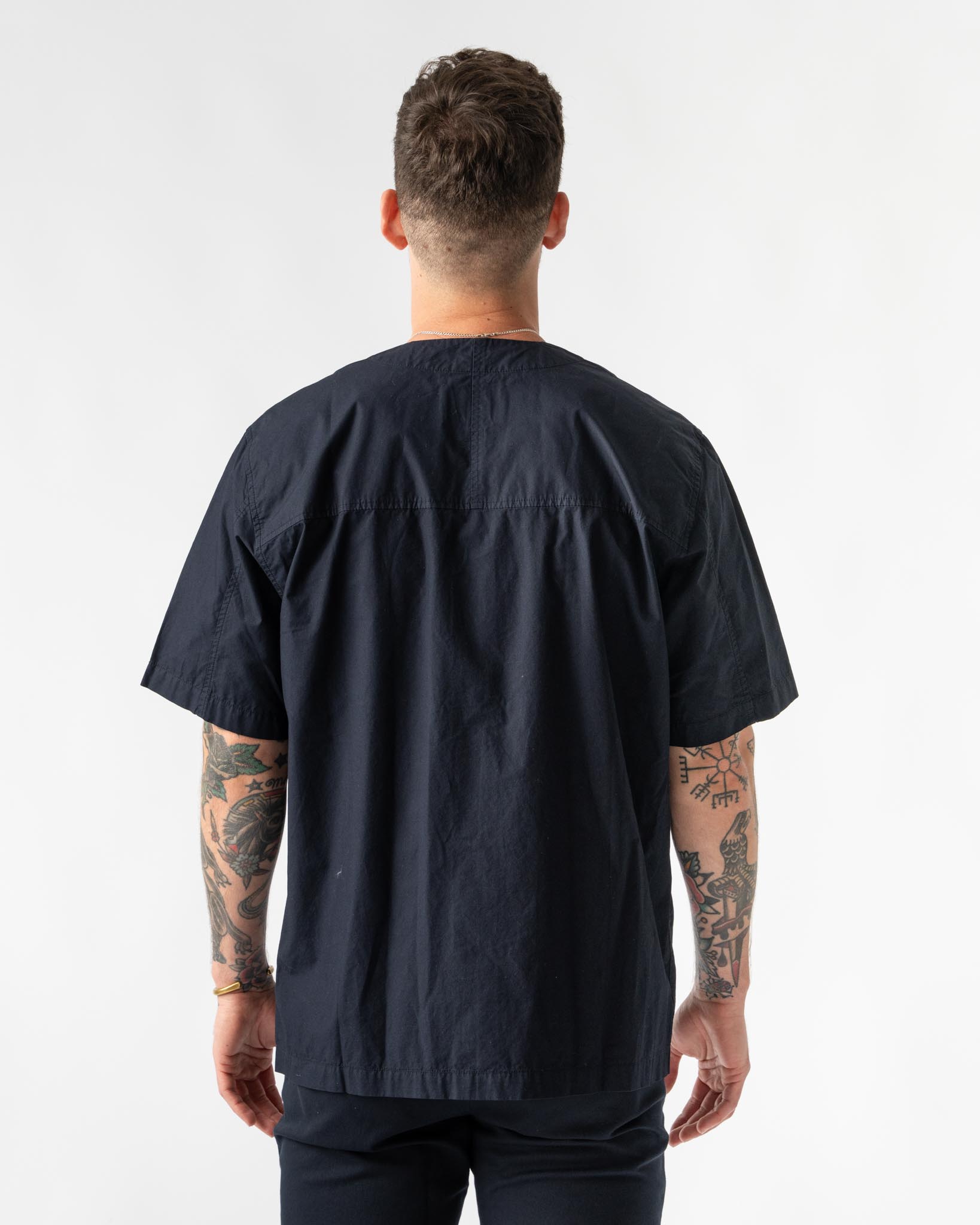 Norse Projects Erwin Typewriter Short Sleeve Shirt in Dark Navy