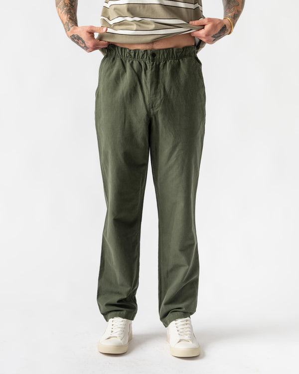 Norse Projects Ezra Relaxed Cotton Linen Trouser in Spruce Green