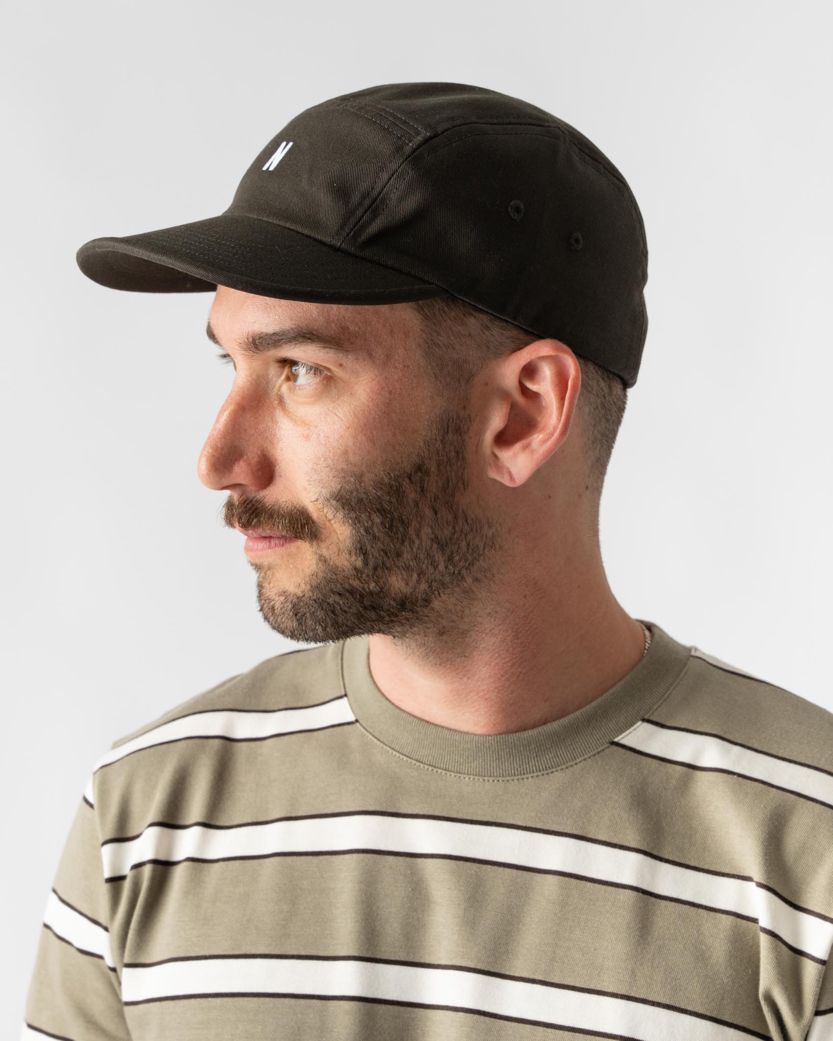 Norse Projects Twill 5 Panel Cap in Beech Green
