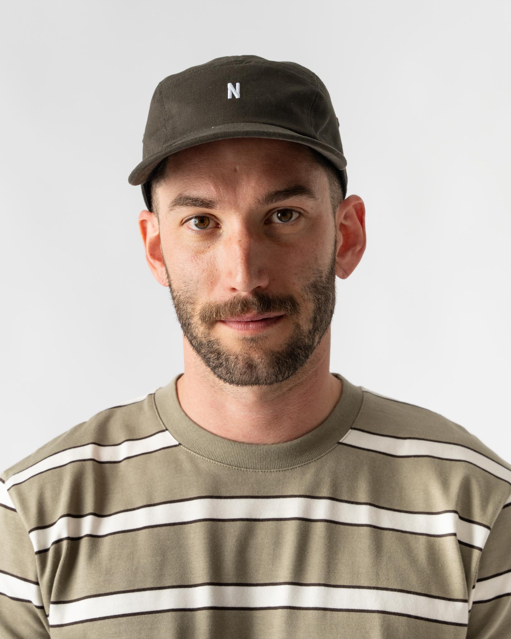 Norse Projects Twill 5 Panel Cap in Beech Green