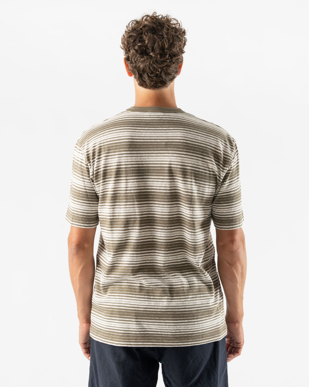 Norse Projects Johannes Spaced Stripe T-Shirt in Sediment Green Curated ...