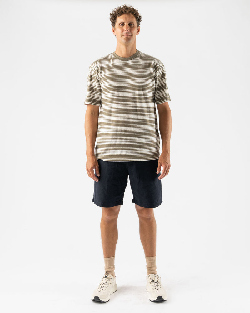 Norse Projects Johannes Spaced Stripe T-Shirt in Sediment Green