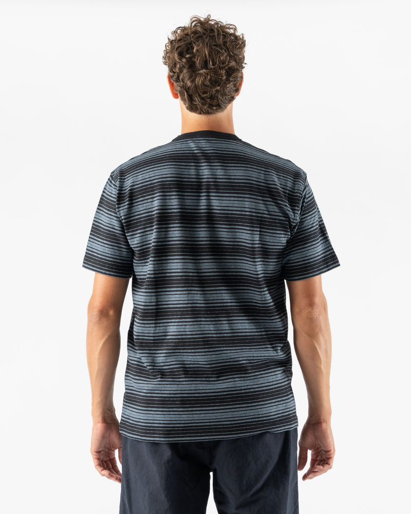 Norse Projects Johannes Spaced Stripe T-Shirt in Steel Blue