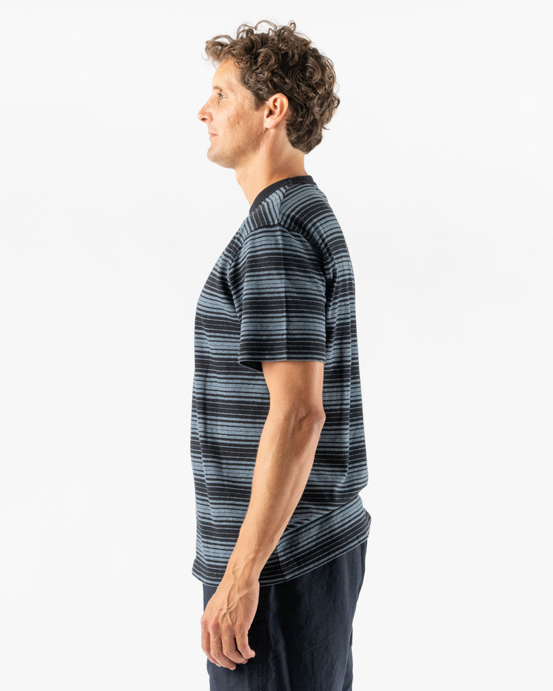 Norse Projects Johannes Spaced Stripe T-Shirt in Steel Blue