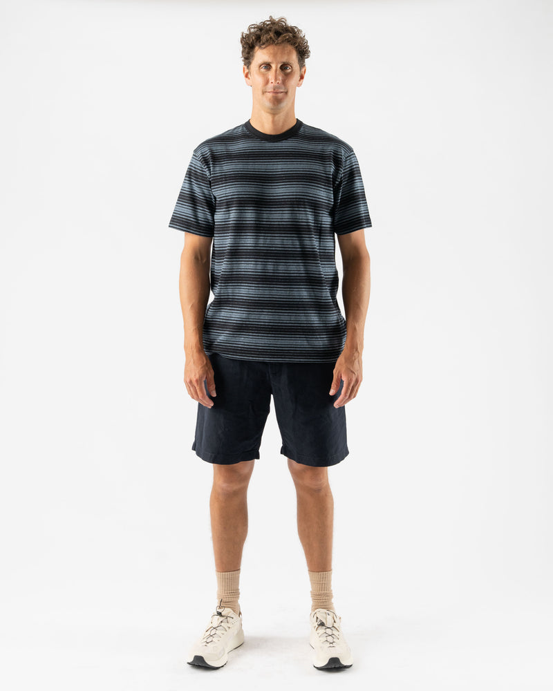 Norse Projects Johannes Spaced Stripe T-Shirt in Steel Blue