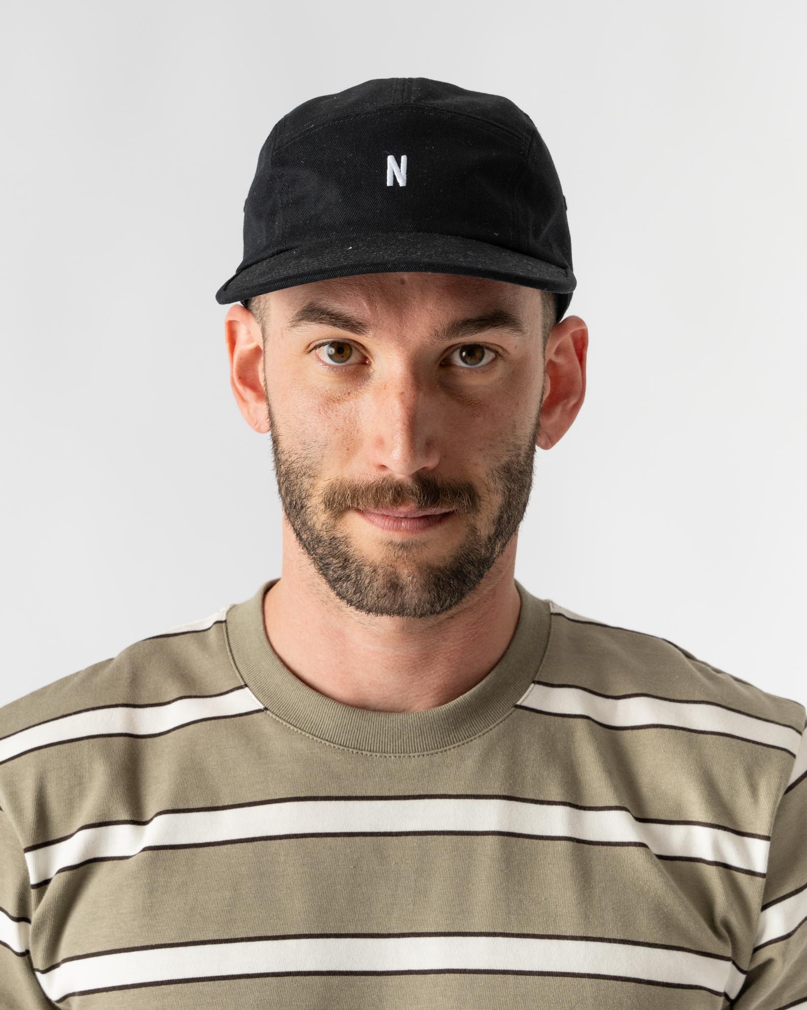 Norse Projects Twill 5 Panel Cap in Black