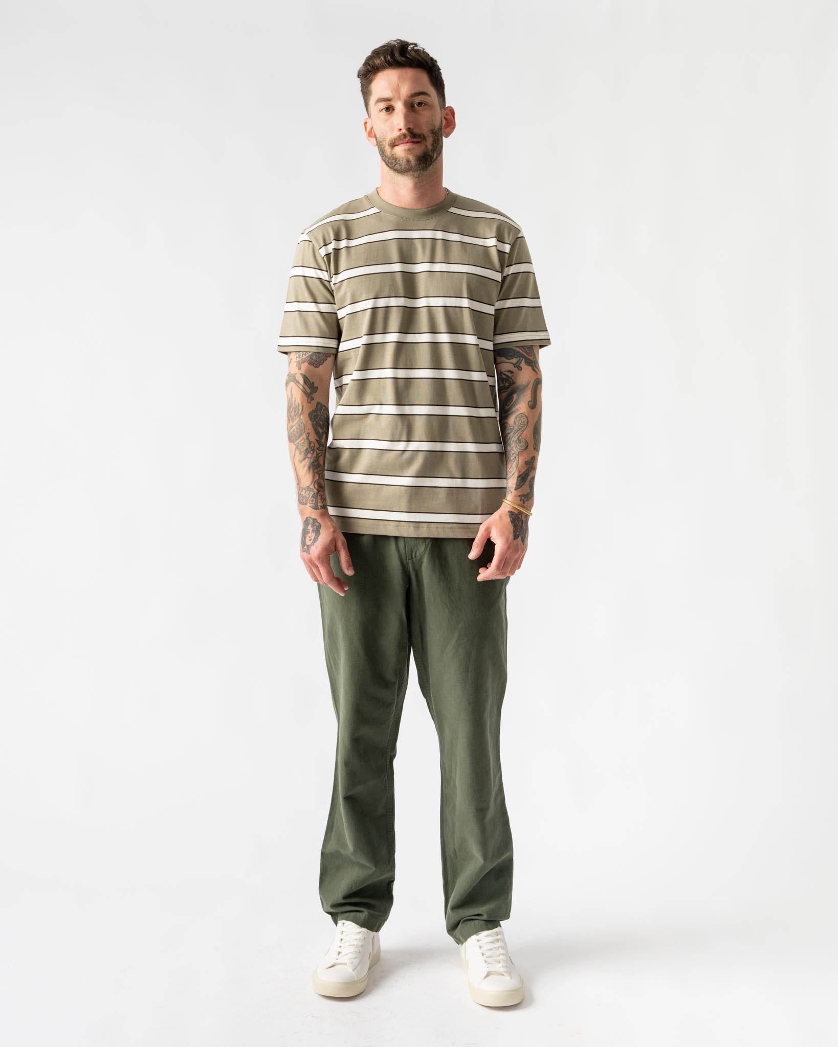 ★人気★【Norse Projects】★STRIPE SHORT SLEEVE Tシャツ★ Norse Projects Johannes Spaced Stripe T-Shirt in Steel Blue
