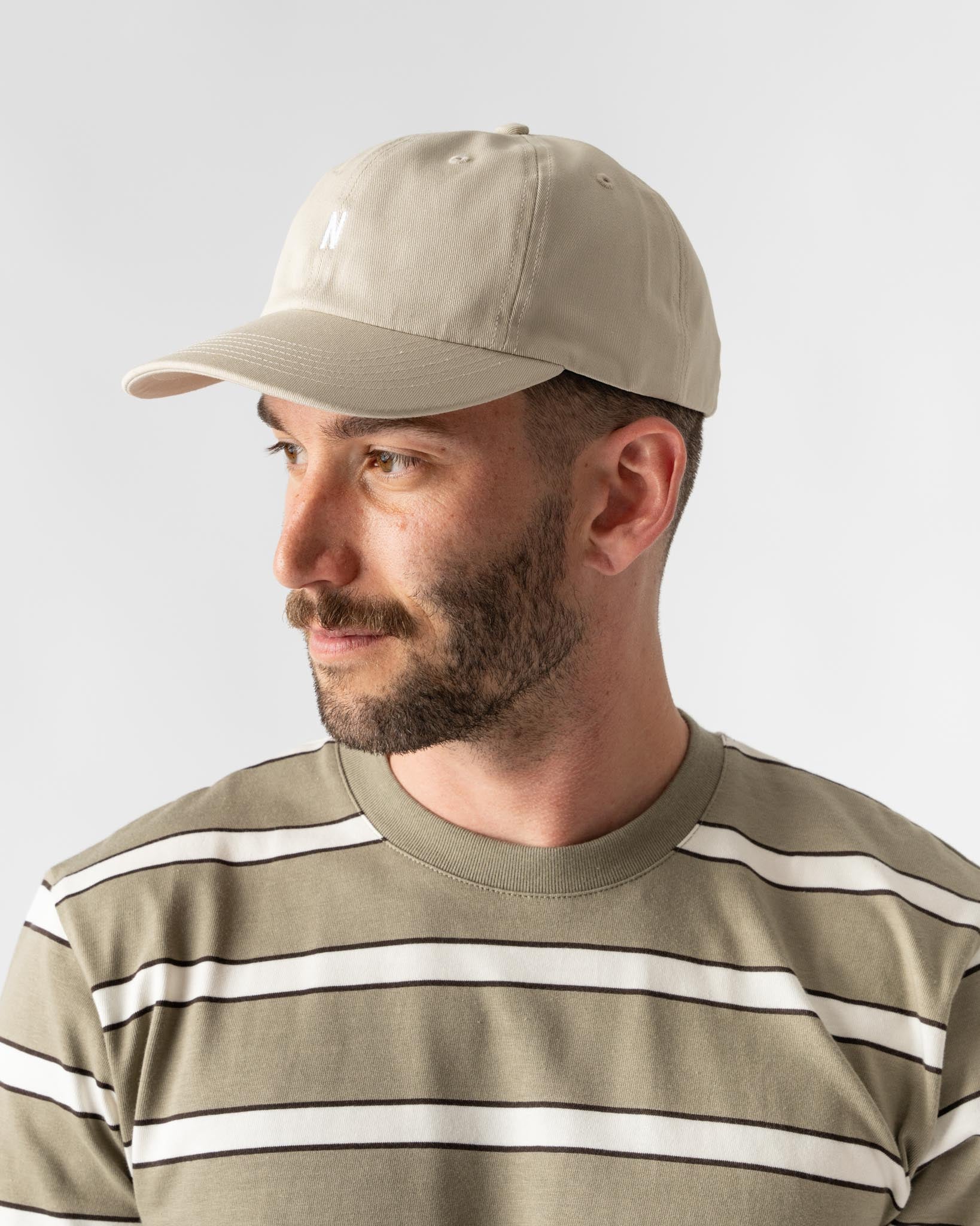 Norse Projects Twill Sports Cap in Marble White