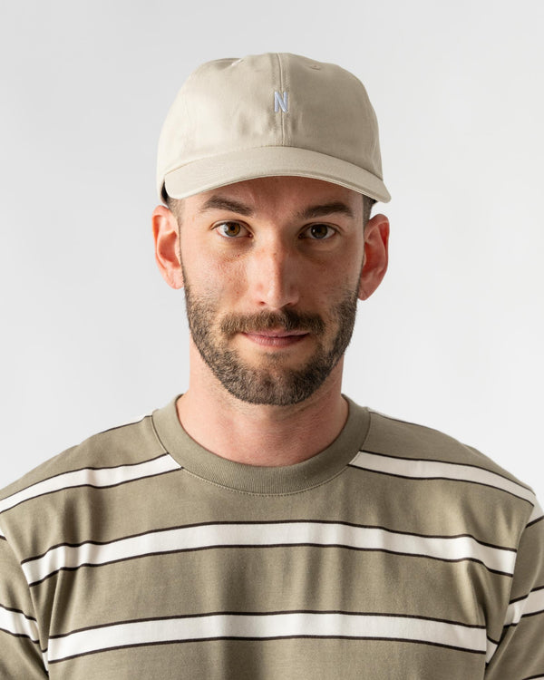 Norse Projects Twill Sports Cap in Marble White