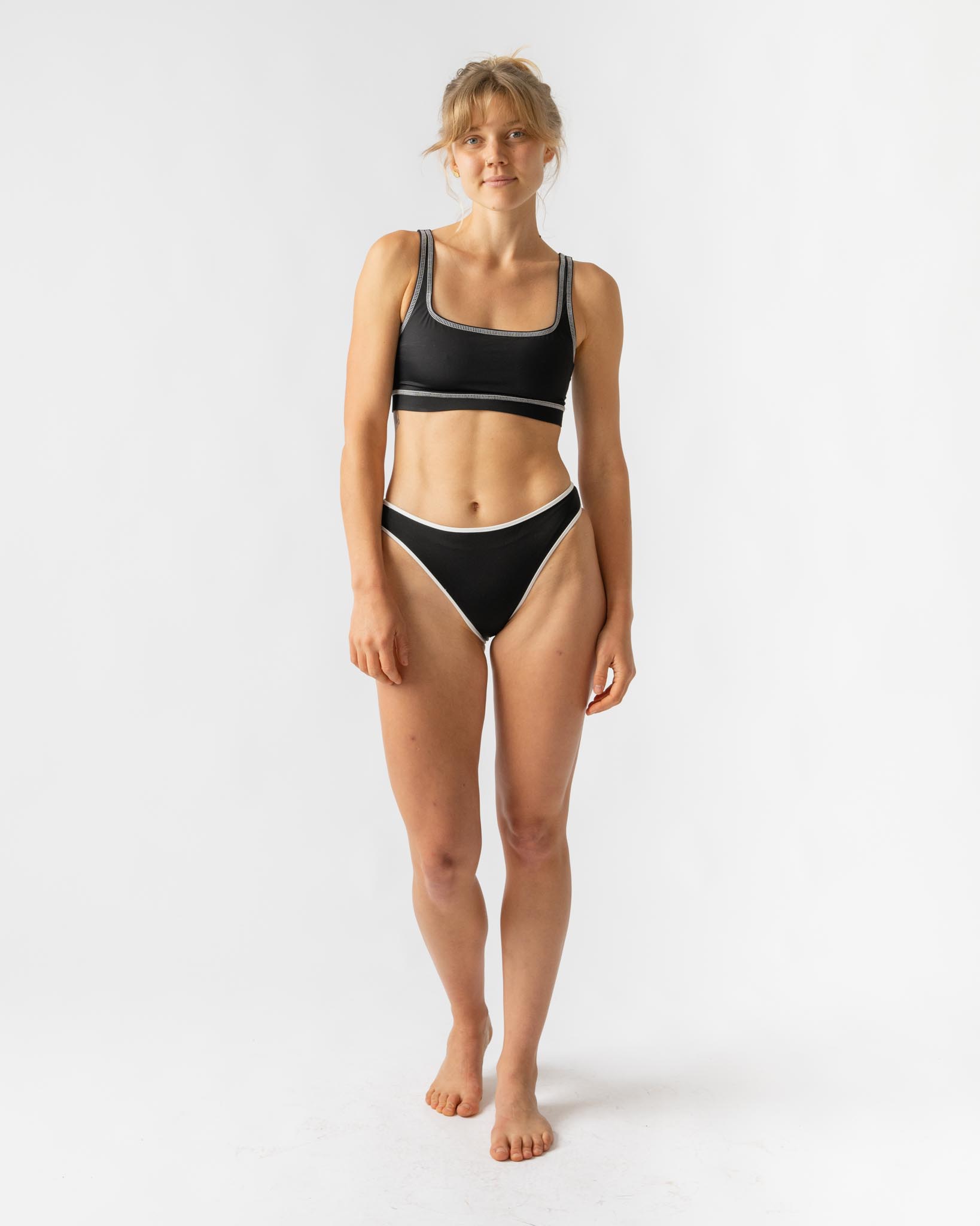 Nu Swim Cosmo Top in Black/Zinc