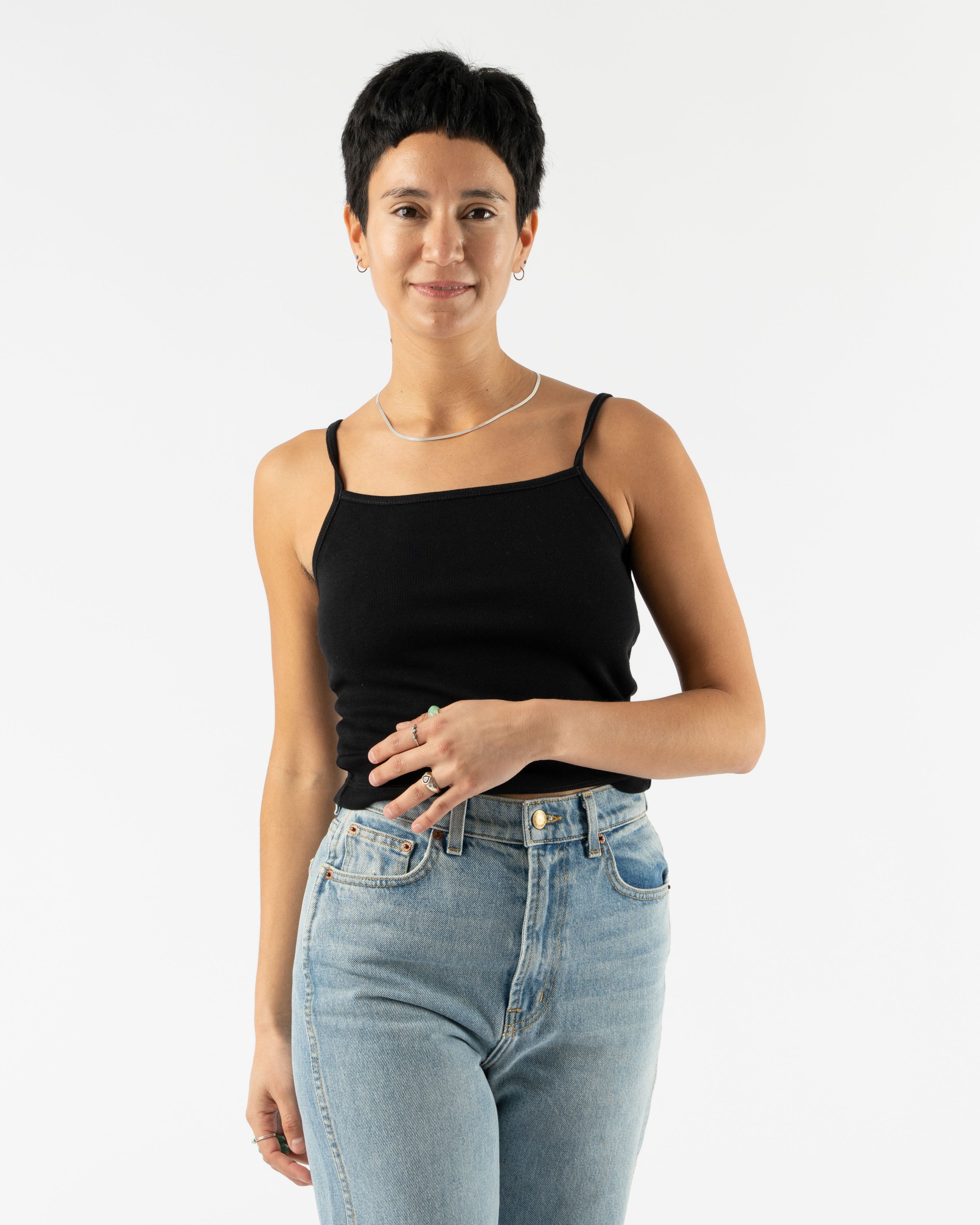 Nu Swim Organic Cotton Ginger Tank in Black