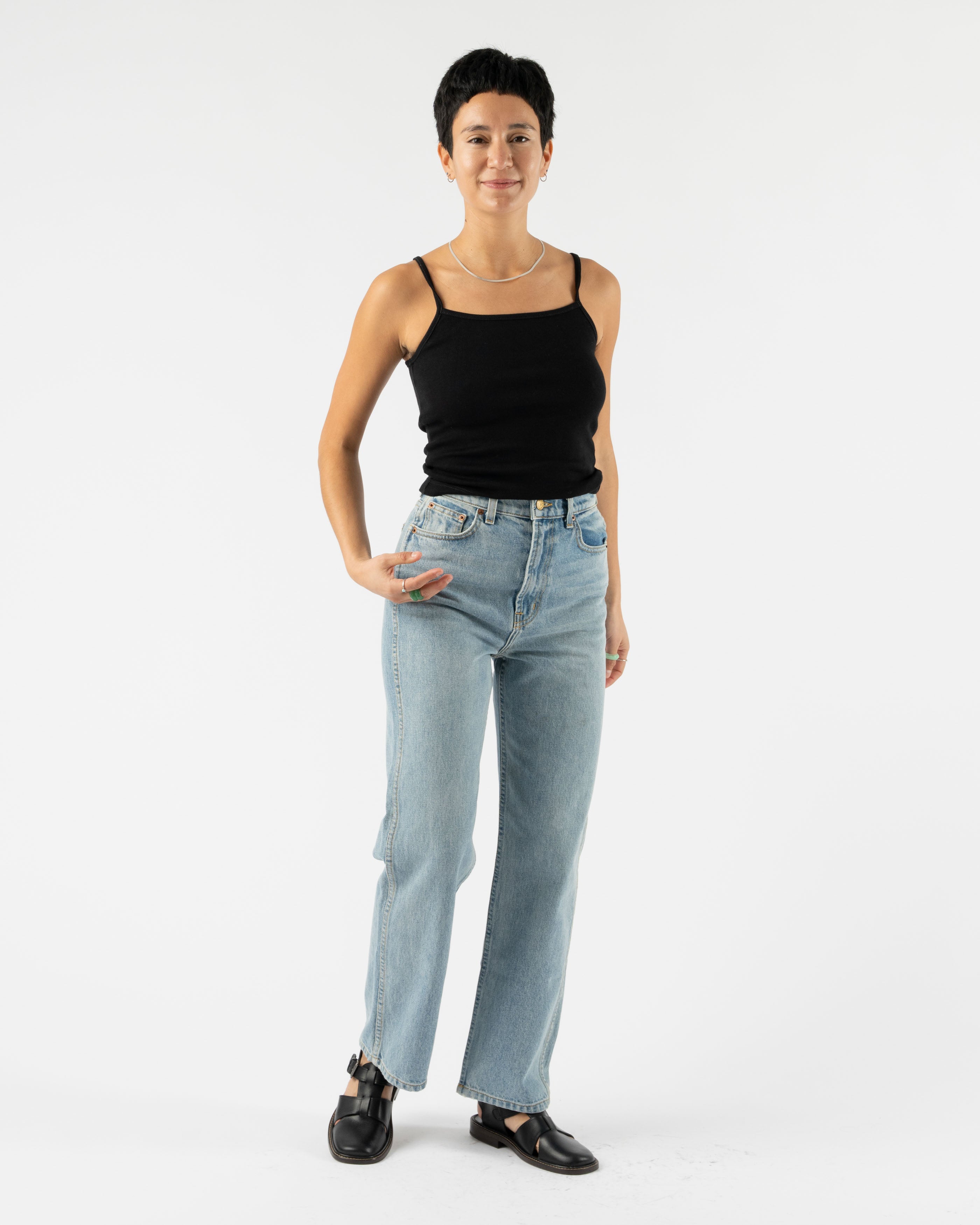 Nu Swim Organic Cotton Ginger Tank in Black