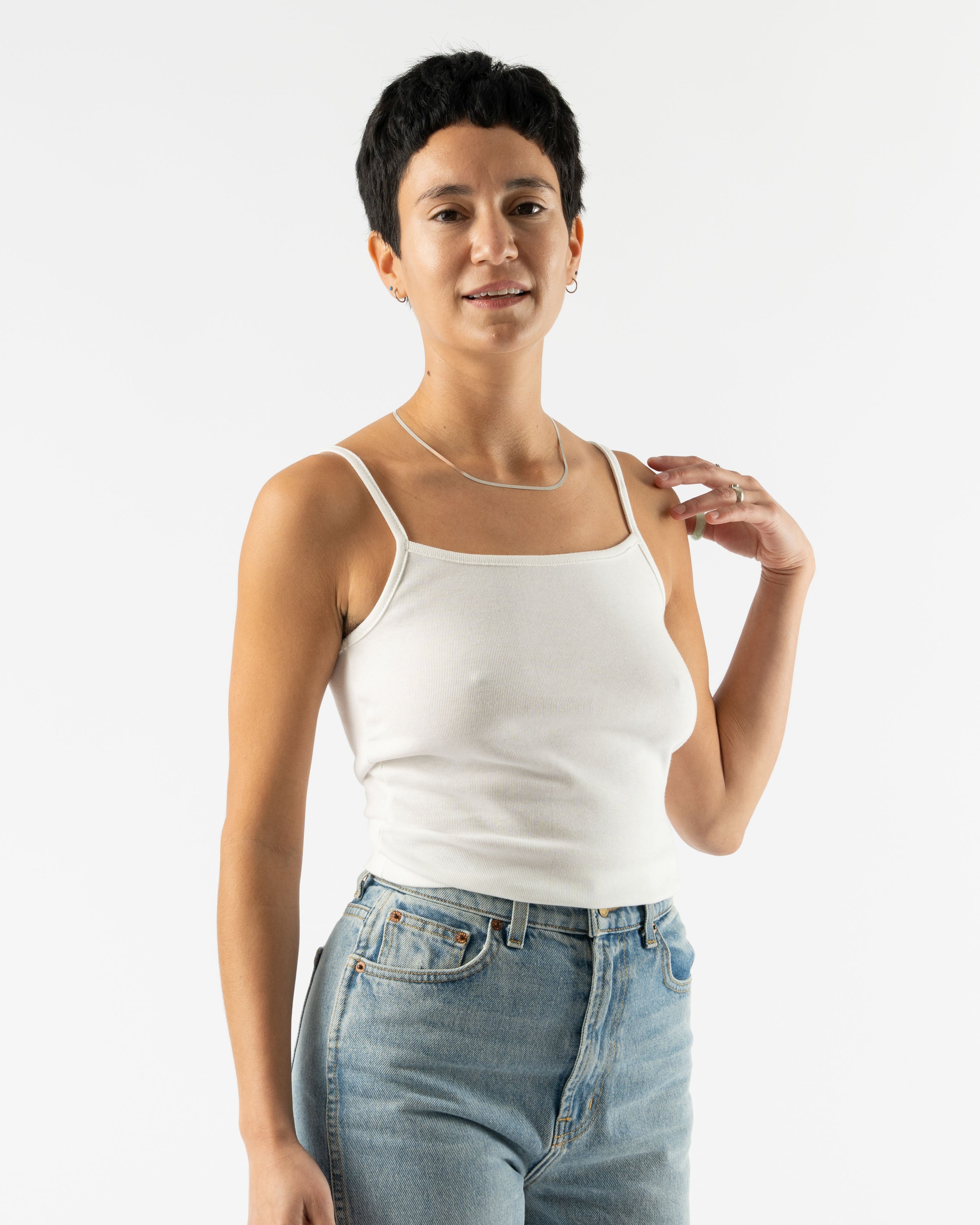 Nu Swim Organic Cotton Ginger Tank in White