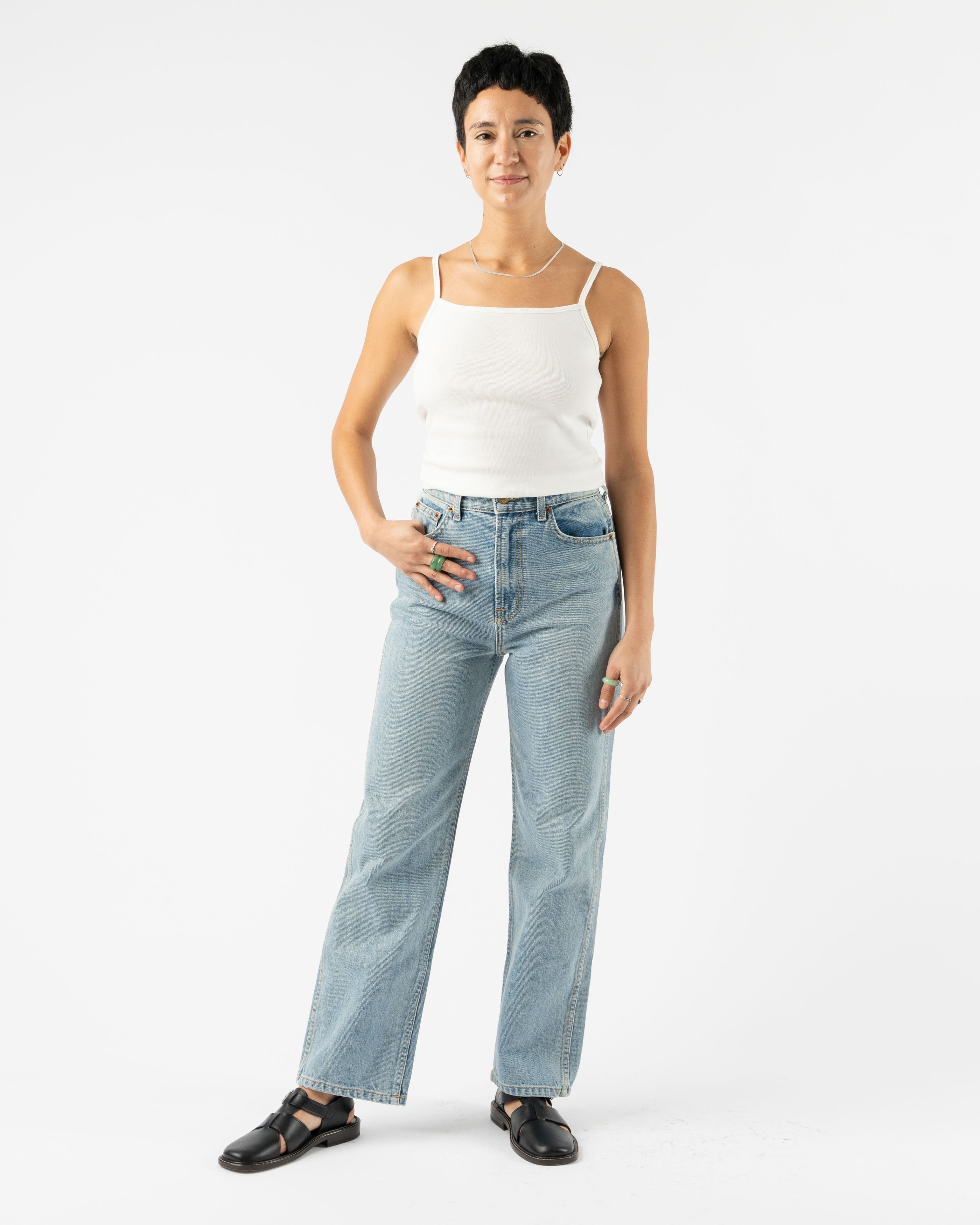 Nu Swim Organic Cotton Ginger Tank in White
