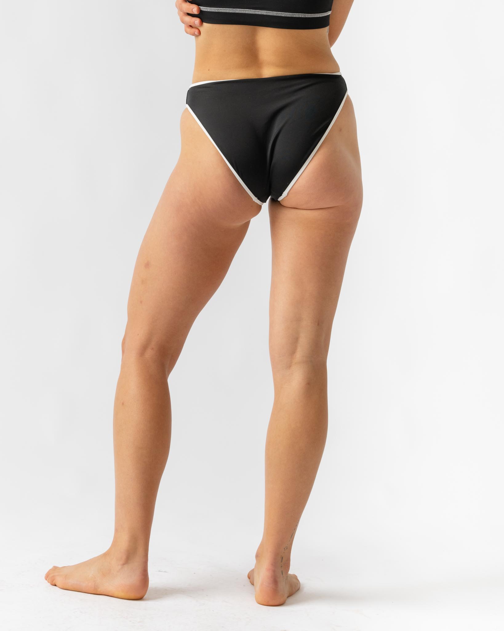 Nu Swim High Cut Bottom in Black/Zinc