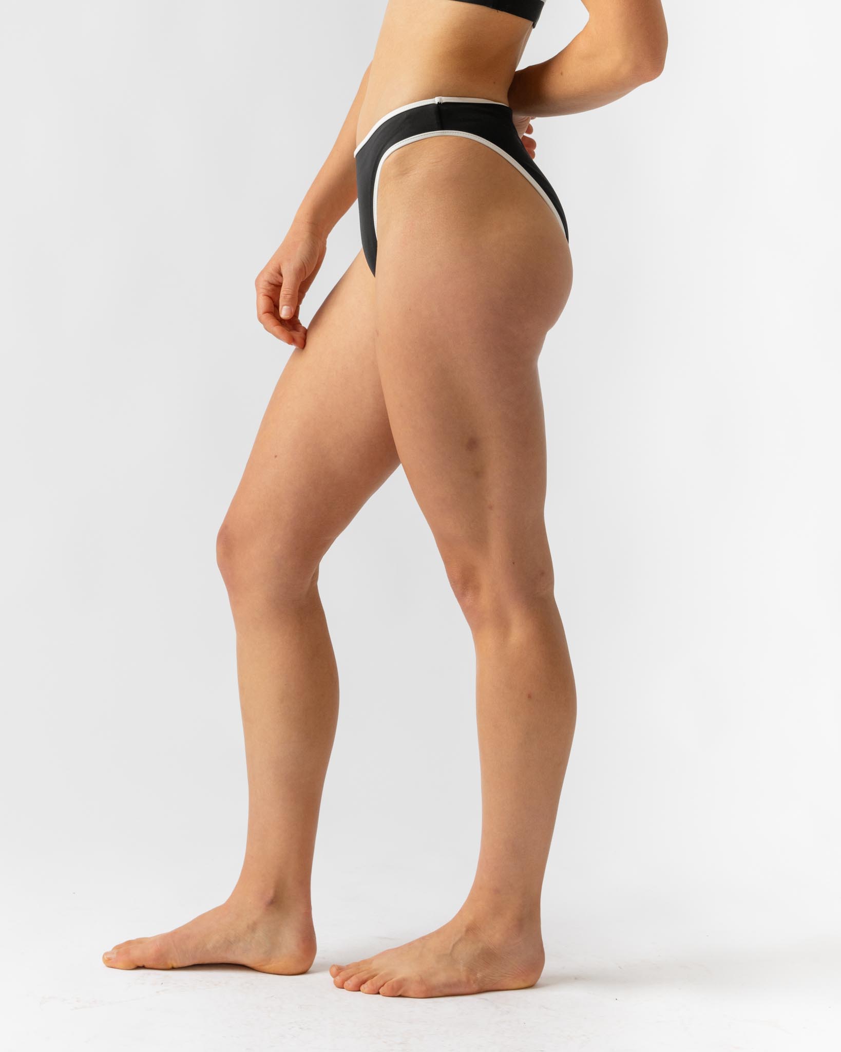 Nu Swim High Cut Bottom in Black/Zinc