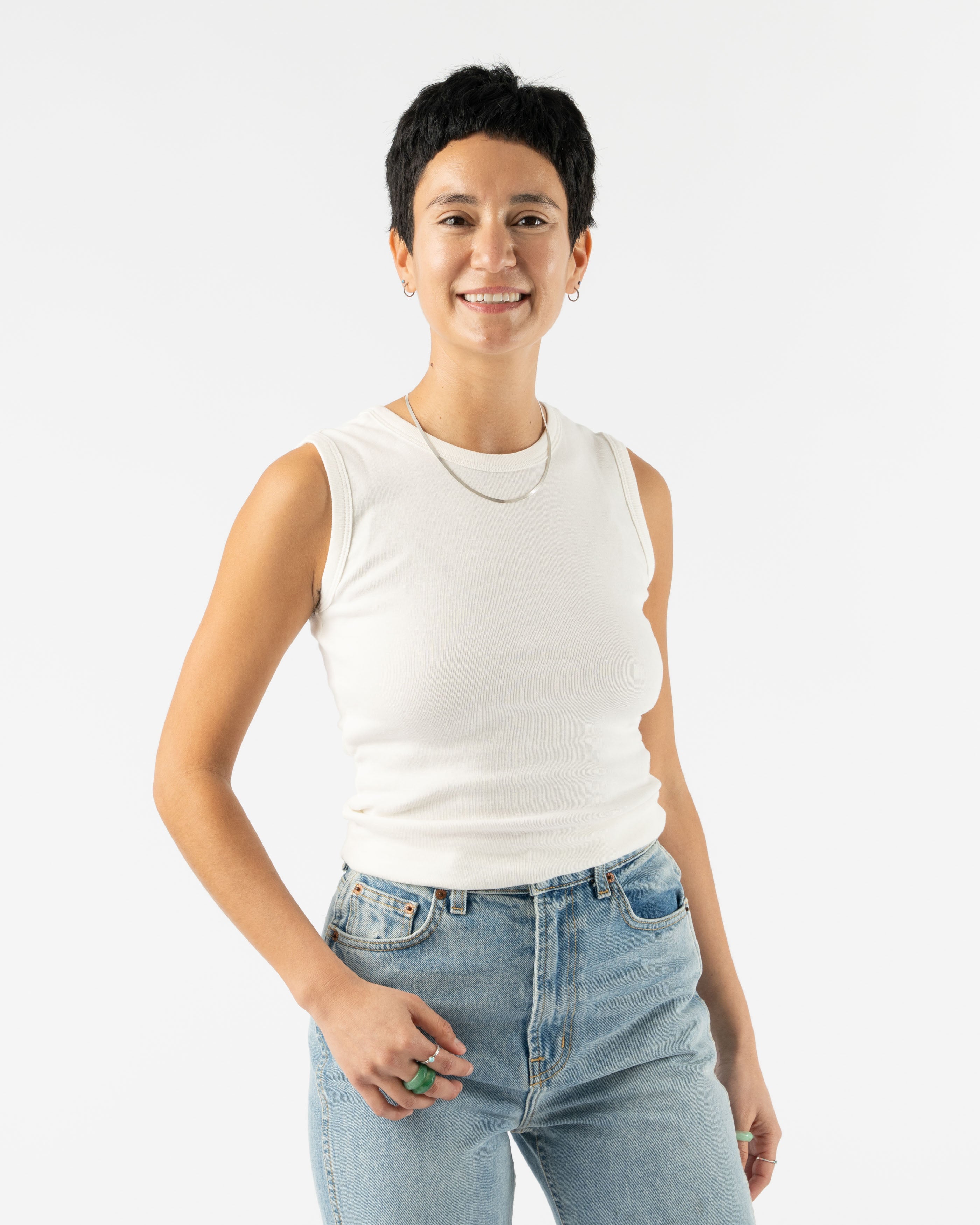 Nu Swim Organic Cotton Shell Tank in White