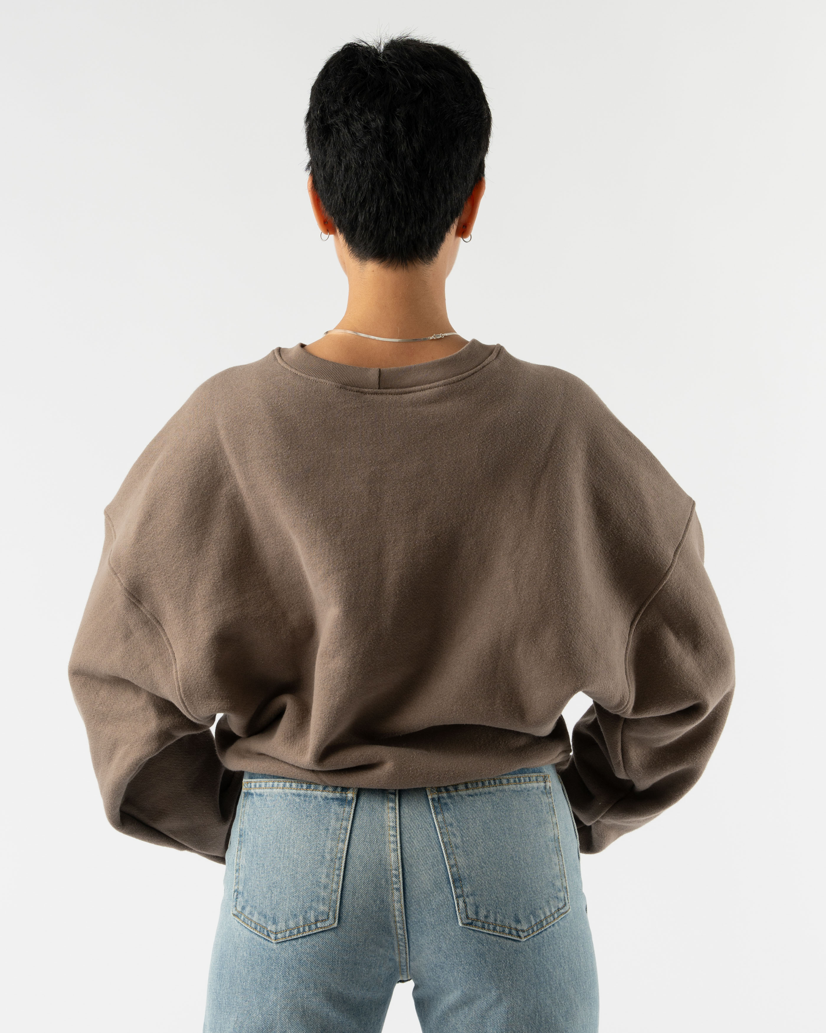 Nu Swim Organic Cotton Smile Sweatshirt in Taupe